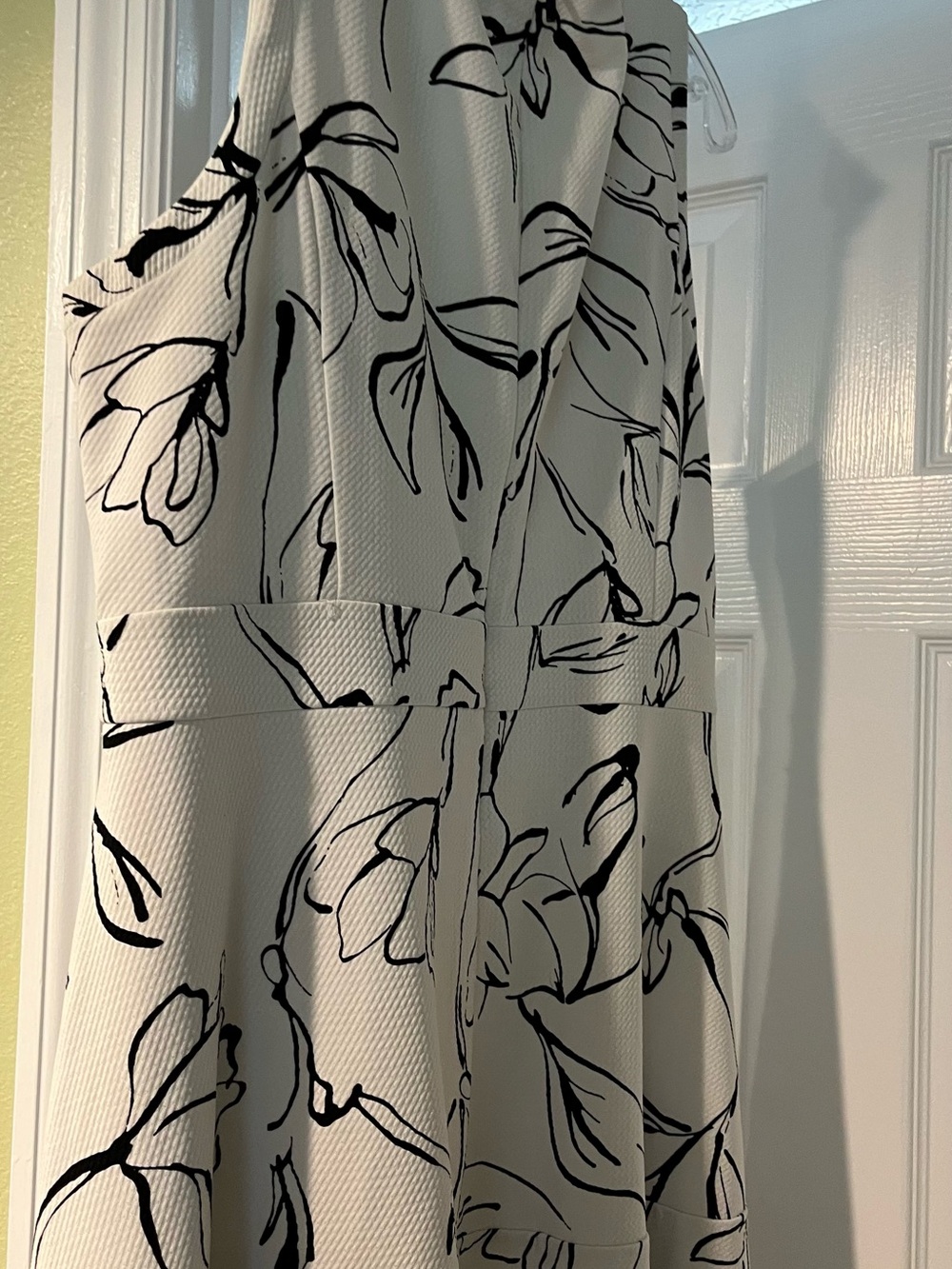 Karl Lagerfeld White Dress with Black Floral Sketch